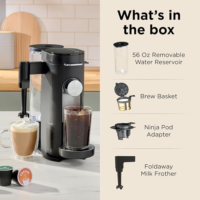 Ninja Single Serve Coffee Maker - Combo Machine, K-Cup Pods and Grounds | 4 Styles of Brewing, up to 24 Oz Cup Sizes, 56 Oz Removable Reservoir, Black, PB051 - Image 8