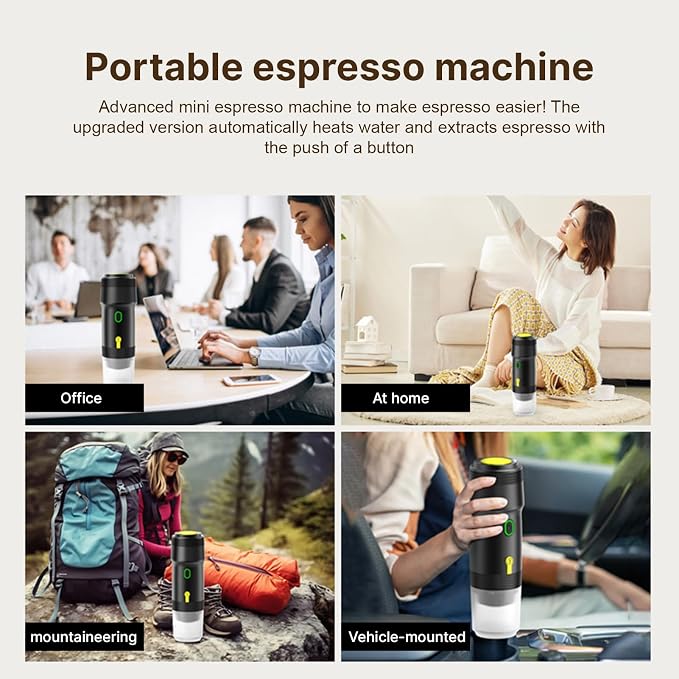 Portable Coffee Maker 3 in 1 Cordless Electric Coffee Machine Compatible with Capsule and Ground Coffee, Cold Brew and Heating, Mini Travel Coffee Maker with 120ml Cup, USB (Black) - Image 4