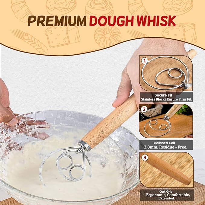 Emporium sourdough starter kit silicone banneton | Feat. 9'' Round Sourdough bread baking supplies,24oz sourdough starter jar & 14pcs banneton bread proofing basket set |Best starter kit for beginners