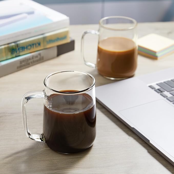 Glass Coffee Mugs, 16 oz Glass Coffee Cups Set of 6, Clear Borosilicate Glass Mugs with Handles for Cappuccino, Tea, Latte, Hot/Cold Beverages, Wine, Americano - Image 6