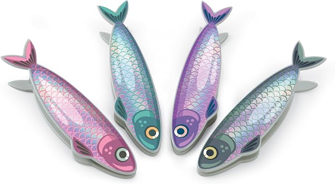 Genuine Fred FISH 'N CLIPS Sardine Bag Clips, Set of 4 Food Storage Clips, Iridescent Finish, Double-Sided, Durable Plastic and Stainless Steel Springs, Fun Kitchen Accessories and Great Gift - Image 4