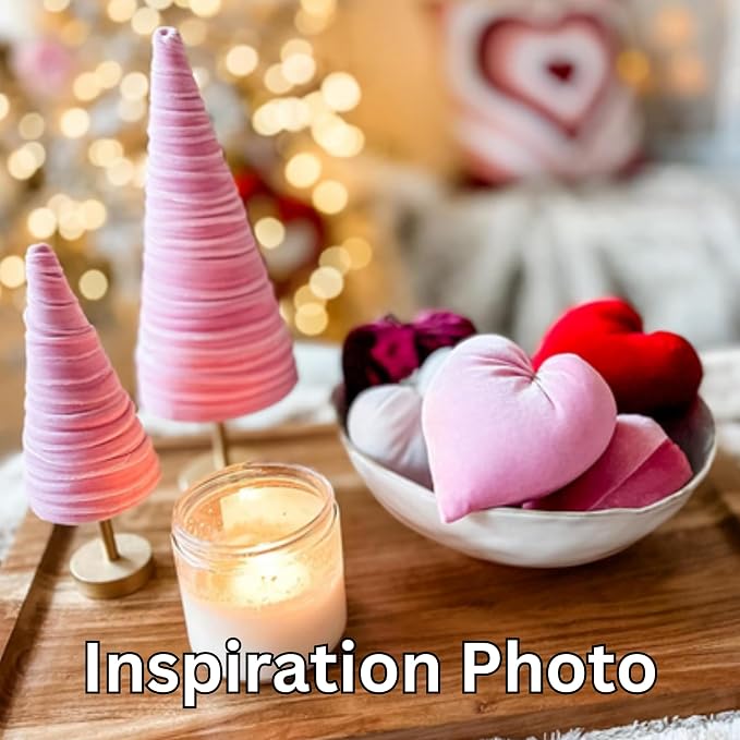 Your Heart's Content Pink Velvet Trees Set of 3, Pastel Accent Room Decor, Wedding Centerpiece, Spring Tabletop, Baby Girl Nursery, Teen Bookshelf (Pink) - Image 5