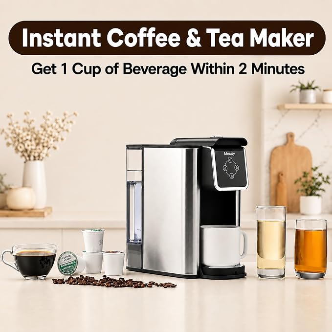 Mecity Coffee Maker 3 in 1 Single Serve Coffee Machine, Compatible with K cup Capsules, Instant Coffee Pot, Tea maker, 6,8,10 Oz Cup, Removable 50 Oz Water Reservoir, 120V 1150W - Image 2