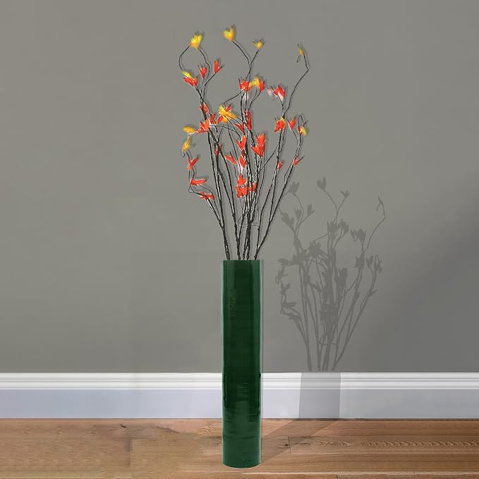 30-Inch-Tall Decorative Contemporary Bamboo Display Floor Vase - Cylinder Shape - Stylish Home Decor Accent - Modern Tall Vase for Living Room, Entryway, or Dining Room Decor, Green - Image 2