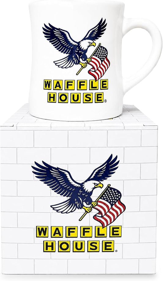 Waffle House Patriotic Coffee Mug in Gift Box – 9 oz Limited Edition Cup – Iconic Logo, Ideal Gift for Coffee Lovers by WaffleHouseOfficial