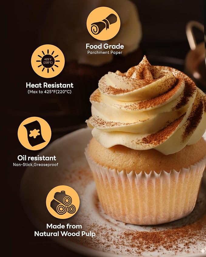 Bake Choice 400pcs White Cupcake Liners for Baking, Mini Muffin Liners | Greaseproof Muffin Liners,Non-Stick, Food Grade Cupcake Wrapper for for Party, Wedding, Birthday, Christmas, Valentines - Image 3