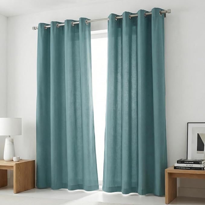 Urban Villa Cotton Grommet Curtains 52x108 (2 Panels) Aqua by CottonTrends
