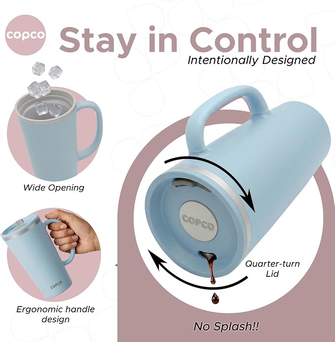 Copco Cone Desk Mug 16 Oz - Light Blue & Pink, Set of 2 - Image 6