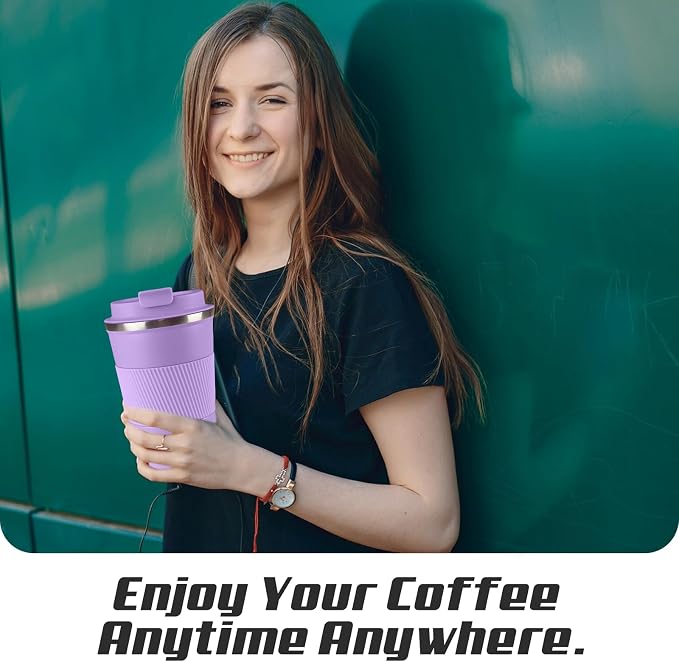 Vacuum Insulated Stainless Steel Travel Coffee Mug,Leak Proof Cup with Lid | 304 stainless steel mug with vacuum insulation, leak proof lid, silicone grip and car cup holder friendly design - Image 6