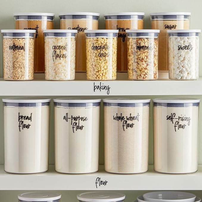Talented Kitchen Pantry Labels for Food Containers - 157-Piece, Black Script Vinyl - Jar & Bin Labels & Food Storage Organization Stickers - Image 2