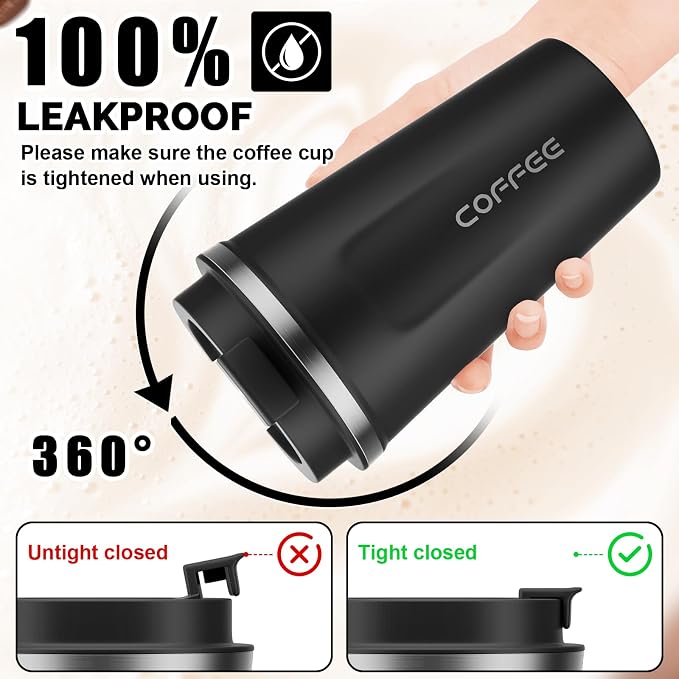 MOMSIV 17oz Travel Coffee Mug, Insulated Coffee Cup with Leakproof Lid | 6-Hour Heat Retention, 360°Leak proof, Vacuum Stainless Steel Double Walled, BPA-free, Reusable And To Go Coffee Mug - Image 4