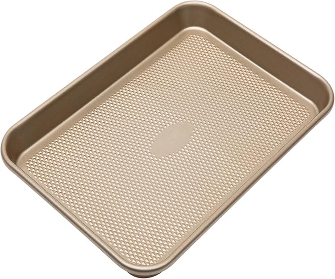 13.5 x 9.6 Inch Small Nonstick Baking Sheet Pan with Diamond Textured Base, Heavy Duty Oven Safe Cookie Tray, Easy Clean Bakeware for Baking Cookies, Pastries & Roasting Vegetables by Unknown