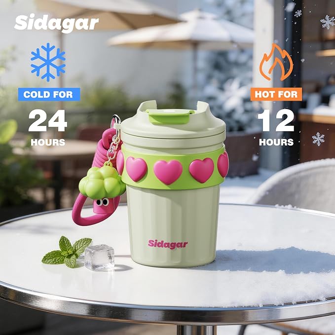 SDGA+ 12 oz Travel Coffee Mug Spill Proof Leak Proof, Stainless Steel Thermal Coffee Cup with Lid, Resuable Cup for Hot and Cold, Portable Tumbler for Women, Minty Matcha - Image 5