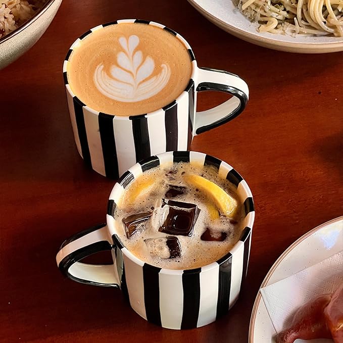 8 Oz Ceramic Coffee Mug Espresso Cups with Saucer Mug And Saucer Set Cup And Saucer Coffee Cups with Saucers Coffee Cups And Saucers,Black - Image 7