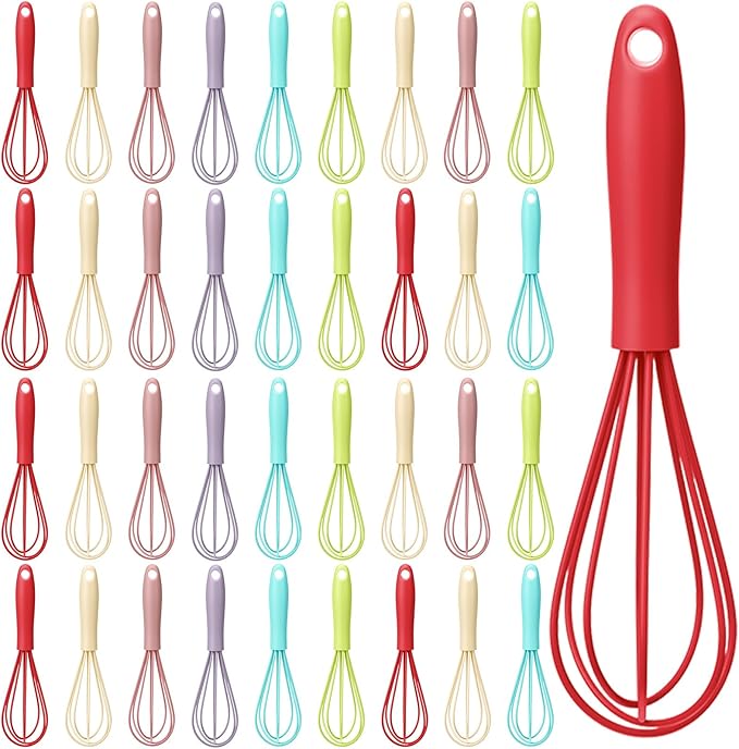 36Pcs Christmas Whisk Gift Silicone Whisk for Cooking Mini Whi-sk Baking Gifts Sets Milk Egg Frother for Blending Whisking Beating Stirring Baking
