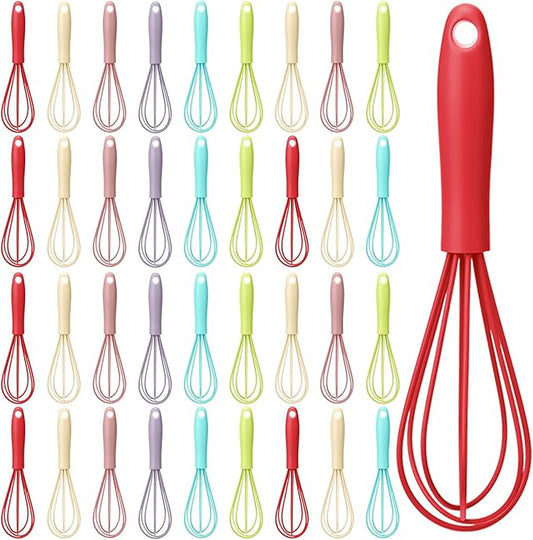 36Pcs Christmas Whisk Gift Silicone Whisk for Cooking Mini Whi-sk Baking Gifts Sets Milk Egg Frother for Blending Whisking Beating Stirring Baking