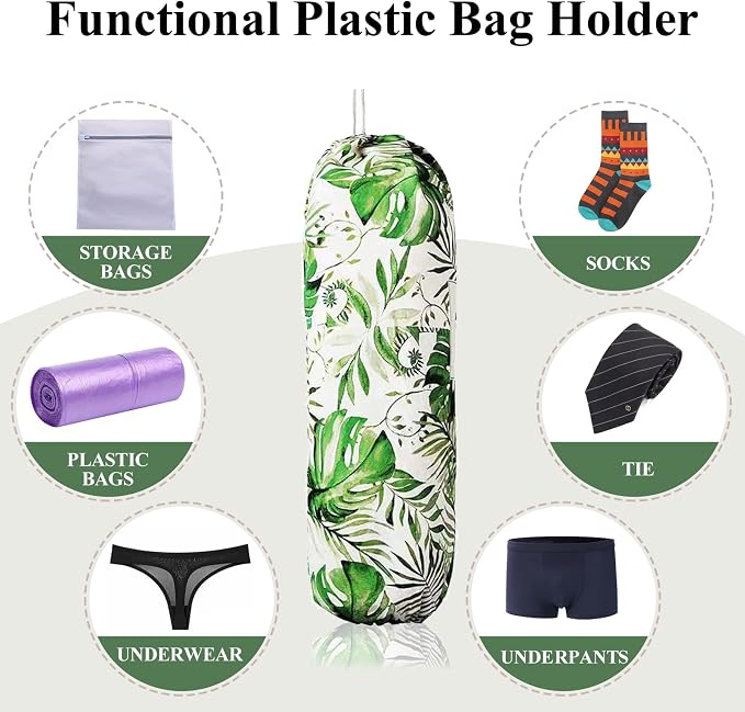 Plastic Bag Holder, Wall Mount Plastic Bag Organizer Dispenser, Heavy Duty Grocery Bag Storage Holder for Home Kitchen Camper - Image 4
