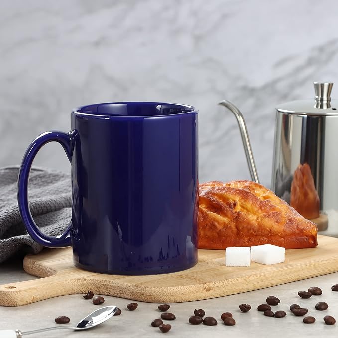 Large Coffee Mugs, 22 OZ(650ml) Extra Coffee Mug Set of 2, Smooth Ceramic Boss Cups, Big Capacity and Large Handle, for Dad Men, Blue - Image 6