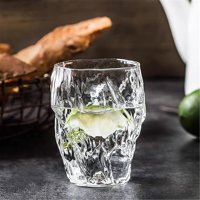 drinking glassware Bark Pattern Embossed Glass Cup 9oz Drinking - Image 4