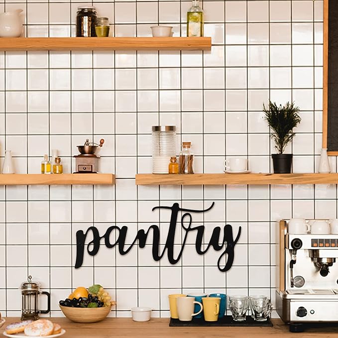 Jetec Pantry Decor Sign, Vintage Metal Pantry Sign Wall Decor Farmhouse Door Art Vintage Room Wall Art with Black Letter - Image 4