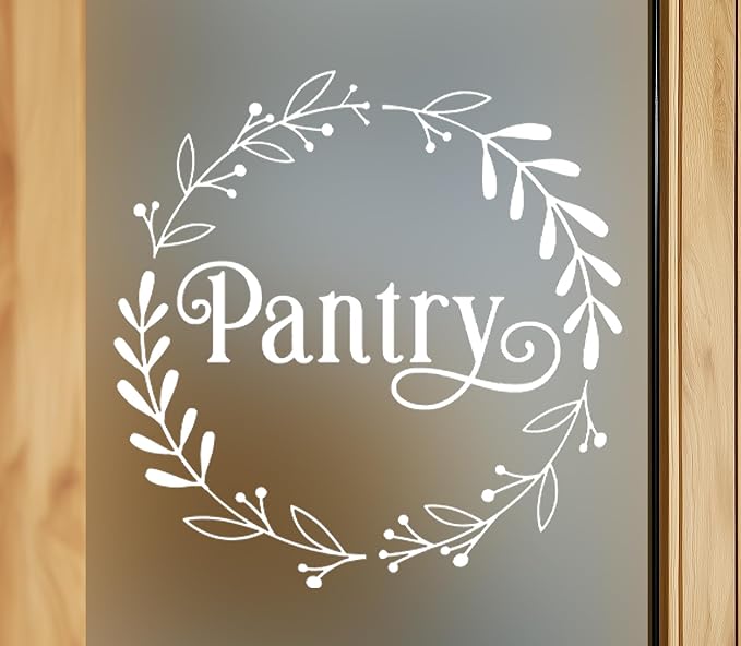 Pantry Decal, Kitchen Pantry Ornamental Sticker, Food Pantry Door Decal, Farmhouse Pantry Door Sticker, Kitchen Door Sign, Pantry Door Vinyl Sticker Decal (White) - Image 4