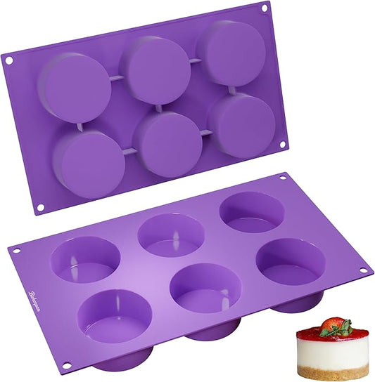 Bakerpan Silicone Mini Cake Mold, for Tarts, Cupcakes - Set of 2 - Mini Cheesecake, Mousse Desserts, Chocolate Covered Oreo Cookie Molds