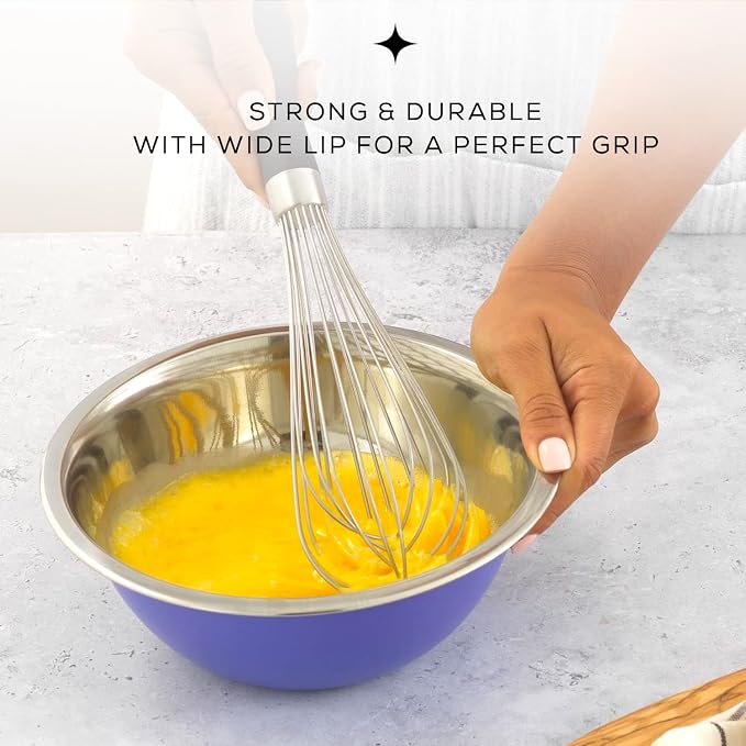 JoyJolt Stainless Steel Mixing Bowl Set of 6-5qt to 0.5qt Nesting Bowls for Dough, Batter & Baking - Image 5