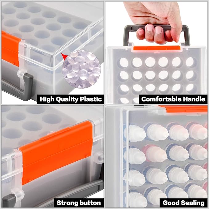 ALCYON Food Coloring Bottle Storage Organizer Case Compatible with Cake Food Coloring Set, Food Grade Vibrant Liquid Dye Container Box Holds 30 Bottles (Box Only)