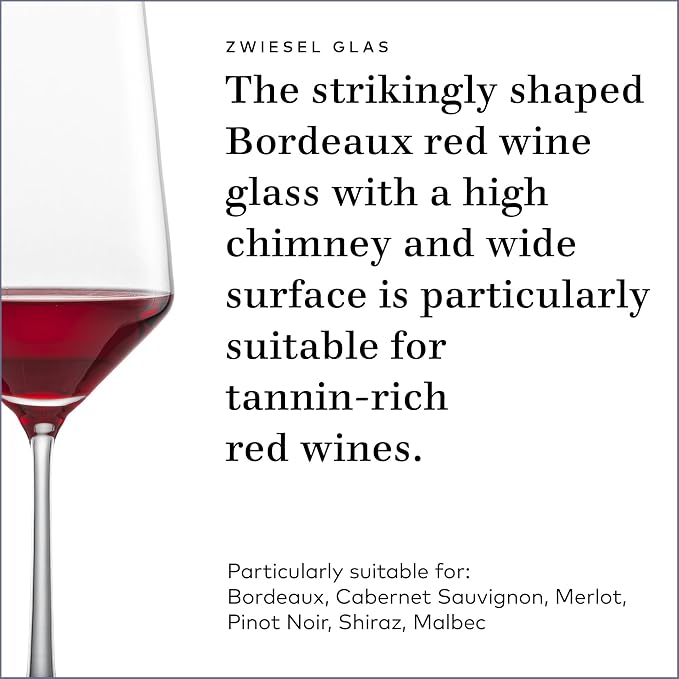 Zwiesel Glas Pure Bordeaux Red Wine Glass (Set of 2), Bordeaux Glasses for Red Wine, Dishwasher-Safe Tritan Crystal Glasses, Made in Germany (23 Ounce) - Image 3
