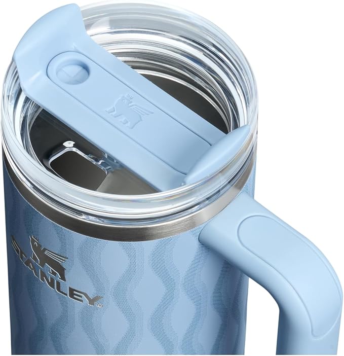 STANLEY Quencher H2.0 Flow State Tumbler, 30 oz, Slate Blue Drift | Handle and Straw | 3-Position Lid | Cup Holder Compatible for Travel | Insulated Stainless Steel Cup | BPA-Free - Image 2