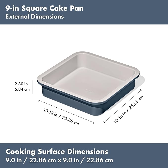 OXO Good Grips Non-Stick Pro Ceramic Coated Metal Bakeware 9” Square Cake Pan – Storm Blue - Image 7