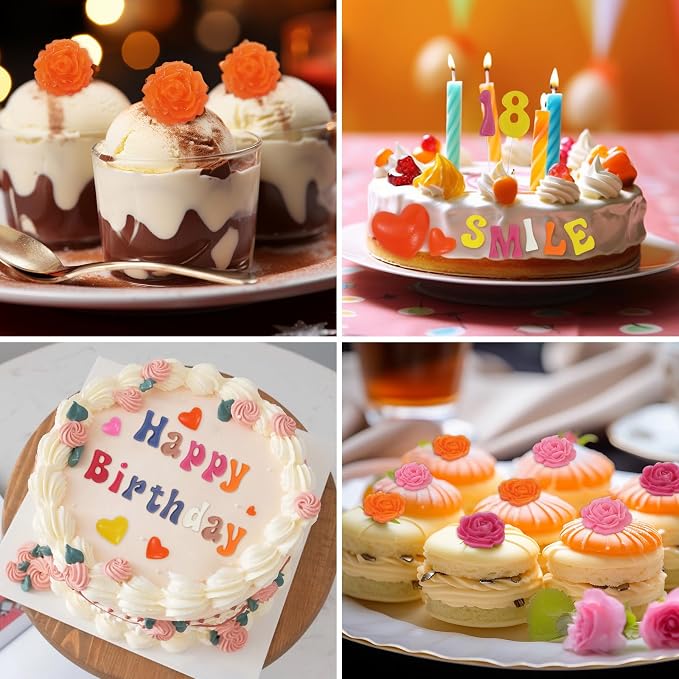 MUYIYAMEI Letter Silicone Mold Alphabet Number Molds Rose Heart Shape Cake Mould for Gummy Baking Candy Making Chocolate Molds Sugar for DIY Crafts Candy Desserts Cupcake Decoration - Image 5