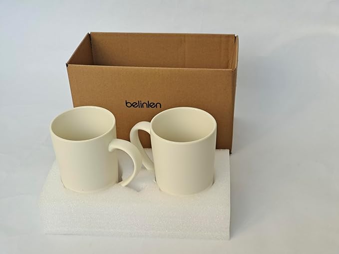 2 Pack 16 OZ Coffee Cup Simple Pure White Ceramic Cup Plain Large Tall White Ceramic Milk Tea Coffee Mug with Handle | Plain Large Tall White Ceramic Milk Tea Coffee Mug with Handle - Image 9