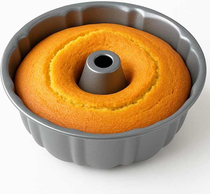 10-Inch Nonstick Cake Pan, Fluted Tube Pan for Pound & Ring Cakes | Heavy duty baking ring mold. Easy release non-stick tin for flawless angel food cake, coffee cakes, and jello molds. by BNYD