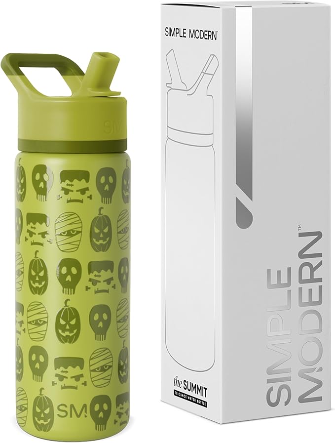 Simple Modern Halloween Kids Water Bottle | 14oz | Monster | Insulated Stainless Steel Toddler Water Bottle, Kids Tumbler with Straw | Spill Proof for School, Girls, Boys, Monster Mash by Unknown
