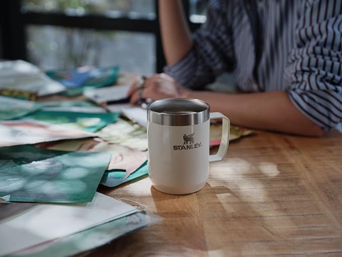 STANLEY Everyday Camp Mug 24oz | Drink Through Lid | Cup for Coffee, Tea and Drinks | Insulated Stainless Steel Coffee Mug | BPA-Free | Ash - Image 4