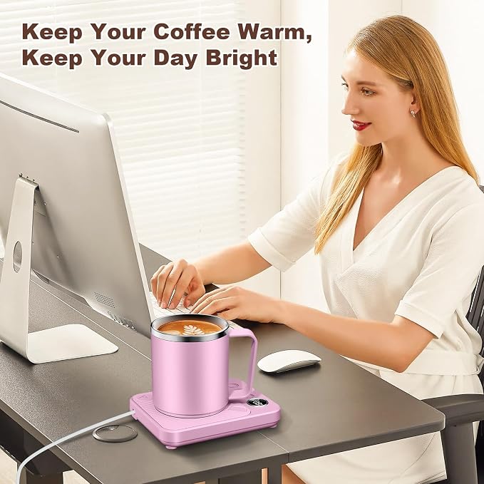 Felibeaco Coffee Mug Warmer & Mug Set for Desk, Smart Coffee Cup Warmer with 16oz Heated Mug, Cup Heater with Auto Shut Off for Office/Home, Coffee Gifts for Women/Men/Dad on Father‘s Day, Purple - Image 4