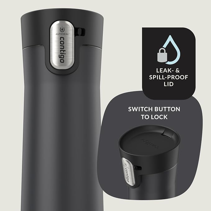 Contigo West Loop 3.0 Stainless Steel Insulated Travel Mug, Leak Proof with AutoSeal Lid, 24oz, Matte Black - Image 5