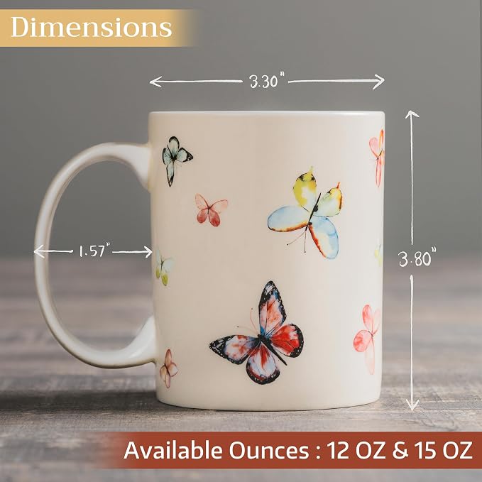 Maison d' Hermine Coffee Mug with Handles Tea Cups (15 Ounce, Pack of 2) | Fine Bone China Coffee Mugs for Hot Beverages Cappuccino Latte Home Restaurant Hotel Spring Summer -Botanical Fresh - Image 4
