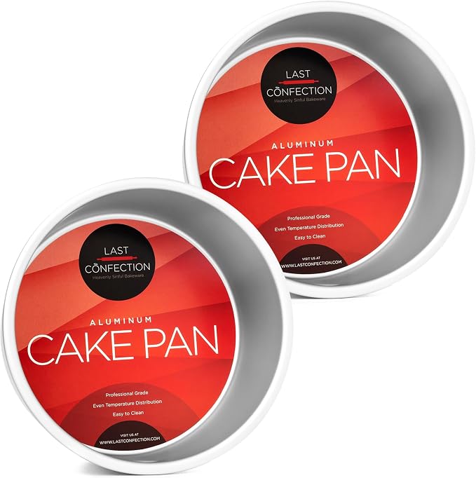 7 x 4 Inch Round Cake Pans, Set of 2 Anodized Aluminum Cake Pans Baking Tins by LastConfection