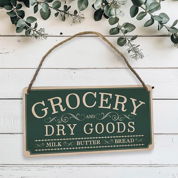 Pantry Sign Rustic Wall Art Print Wooden Signs Funny Home Decor Vintage Poster Retro Hanging Plaque for Farmhouse Kitchen Cafe Bar Grocery Coffee Corner 10x5 Inch (Green) - Image 4
