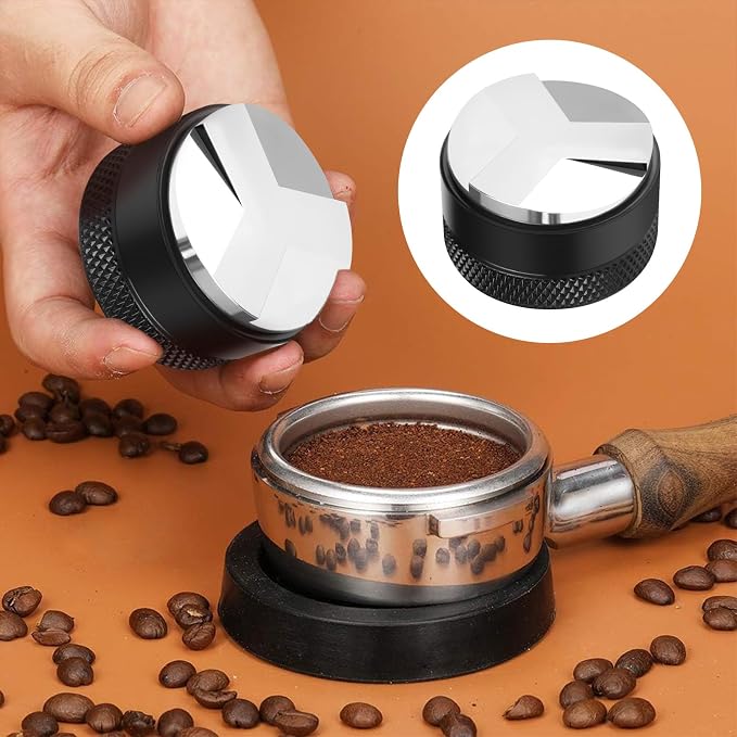 7 PCS Espresso Accessories,WDT Tool Espresso Machine Tamper Tools | Barista Tools Kit,Coffee Tamper with Wood Espresso Tamping Station,Distributor,Stirrer,Dosing Funnel,Brush,Puck Screen - Image 7