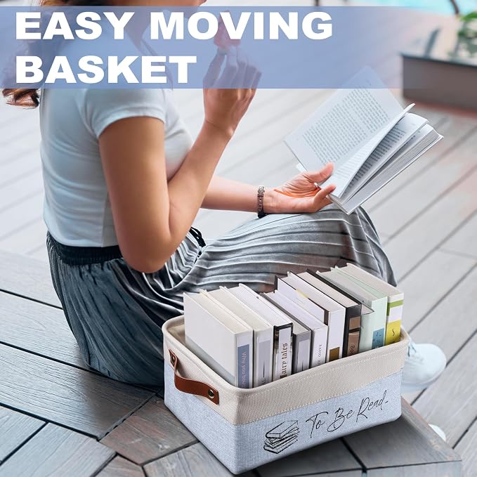 Marsui Book Lover Gifts TBR Book Storage Basket to Be Read List Storage Bin Bookish Accessories Bookworm Gift for Club Members Student Teacher Reading Accessories - Image 6