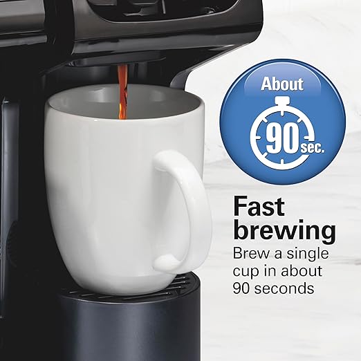 Hamilton Beach FlexBrew Trio 2-Way Coffee Maker, Compatible with K-Cup Pods or Grounds, Combo, Single Serve & Full 12c Pot, Black - Fast Brewing (49902) - Image 3
