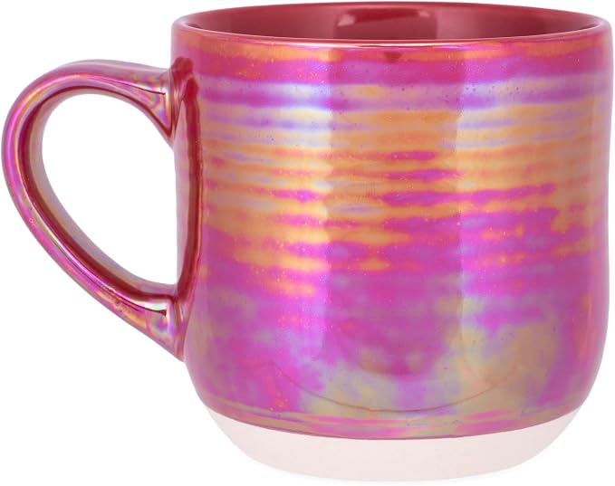 Elanze Designs Glossy Reactive Glaze Large 17 Fluid Ounce Everyday Kitchen Food Grade Ceramic Stoneware Coffee Mug Cup with Comfort Curved Handles, Set of 4, Red - Image 2