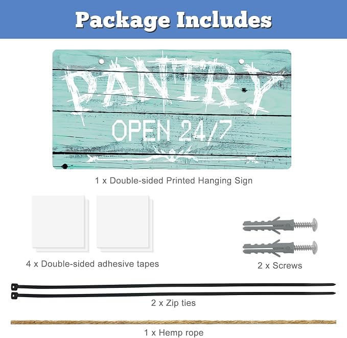 Pantry Sign Pantry Wall Decor Plastic Hanging Signs Pantry Door Sign for Kitchen Pantry Decor Door Decor for Pantry Room Farmhouse Themed Pantry Signs Pantry Decoration Housewarming Gift - Image 7