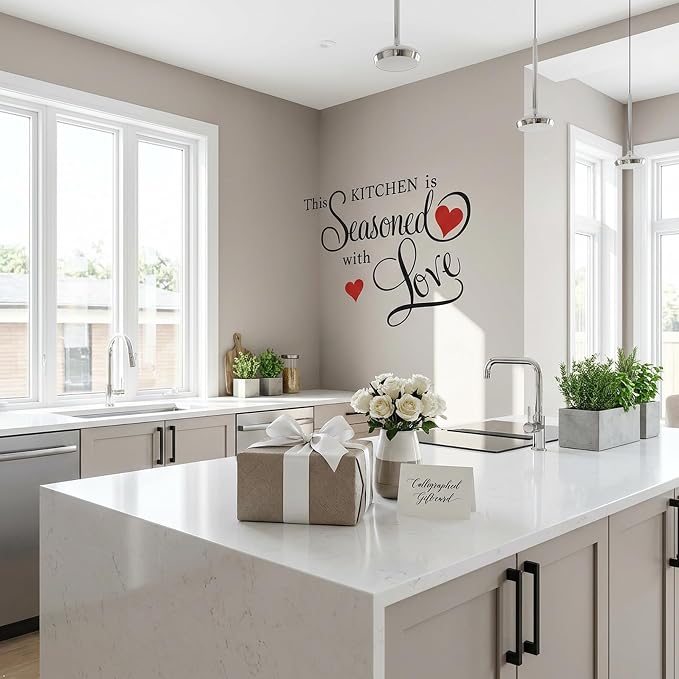 Picniva This Kitchen is Seasoned with Love Wall Decal - 15 x 22 Inch Black Vinyl Quote Sticker for Dining Room, Restaurant, and Farmhouse Decor - Image 6