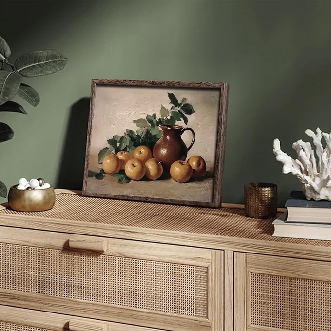 XOCUUI Farmhouse Canvas Vintage Aesthetic Room - Harvest Apples Still Life Oil Painting Artwork Abstract Decor Pictures Prints - Farmhouse Fruit for Bedroom Kitchen 8x10in - Unframed - Image 7