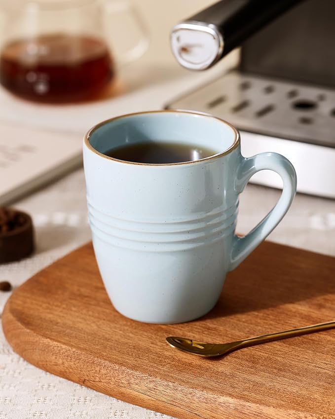 famiware Jupiter Coffee Mugs Set of 6, 13oz Coffee Mug, Microwave and Dishwasher Safe, Coffee Cups with Handle for Coffee, Tea, Cocoa, Milk, Light Blue - Image 2