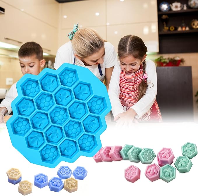 Versatile Honey Comb Silicone Mold, 19 Cavity Bee Silicone Mold for Baking, Reusable Non-Stick Gummy Molds for Candy, Chocolate, Jelly, Ice Cube - Image 7